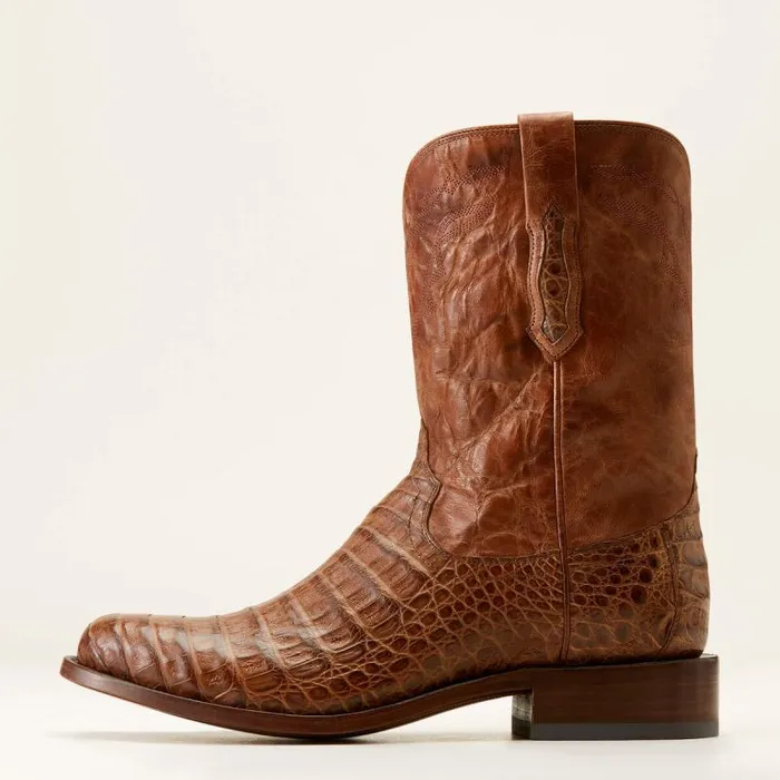 Men Western Boots Ariat Bench Made Clanton Western Boot Natural Caiman Belly Men Western Boots Ariat Bench Made Clanton Western Boot Natural Caiman Belly