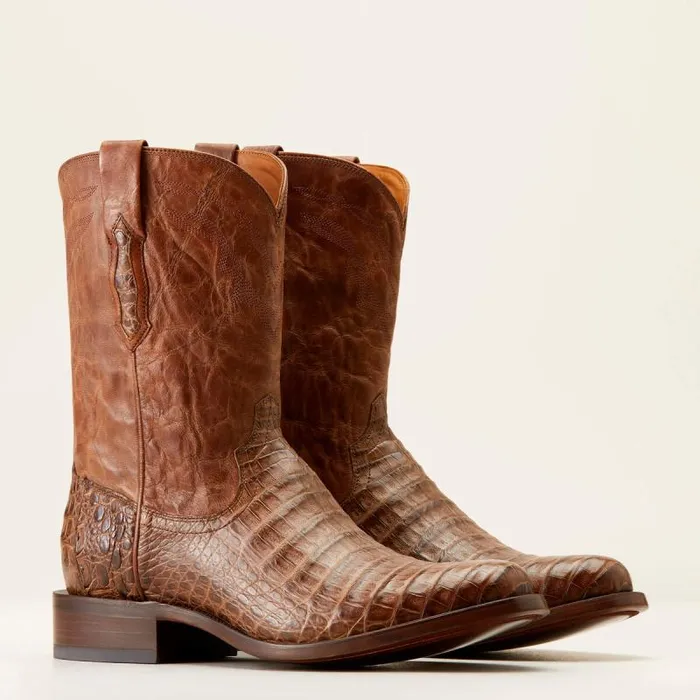 Men Western Boots Ariat Bench Made Clanton Western Boot Natural Caiman Belly Men Western Boots Ariat Bench Made Clanton Western Boot Natural Caiman Belly
