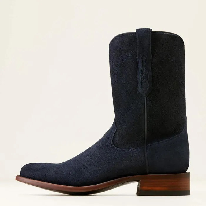 Men Western Boots Ariat Bench Made Clanton Western Boot Oiled Navy Roughout Men Western Boots Ariat Bench Made Clanton Western Boot Oiled Navy Roughout