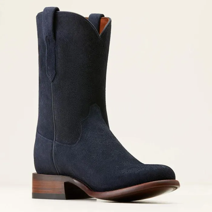 Men Western Boots Ariat Bench Made Clanton Western Boot Oiled Navy Roughout Men Western Boots Ariat Bench Made Clanton Western Boot Oiled Navy Roughout