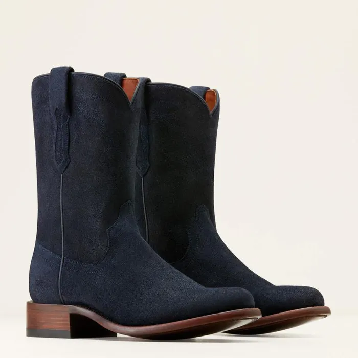 Men Western Boots Ariat Bench Made Clanton Western Boot Oiled Navy Roughout Men Western Boots Ariat Bench Made Clanton Western Boot Oiled Navy Roughout