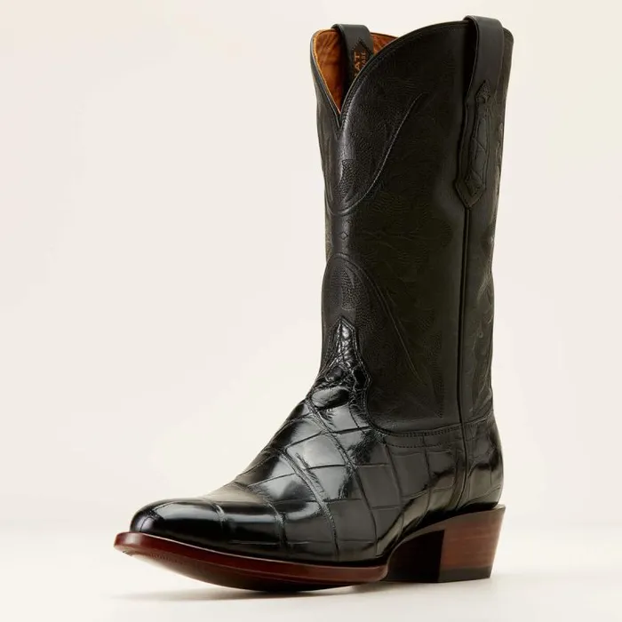 Men Western Boots Ariat Bench Made James Western Boot Black American Alligator