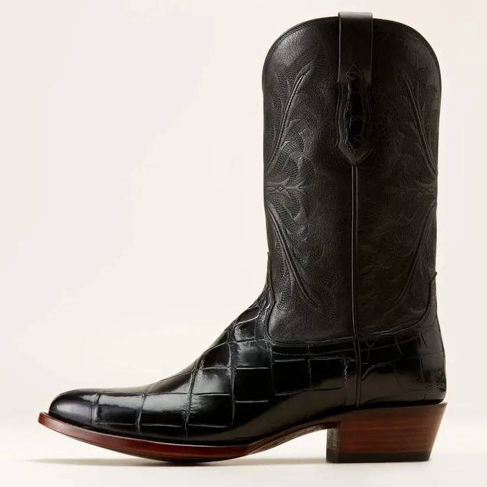 Men Western Boots Ariat Bench Made James Western Boot Black American Alligator Men Western Boots Ariat Bench Made James Western Boot Black American Alligator