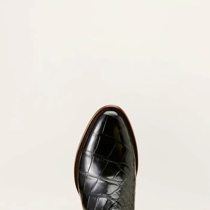 Men Western Boots Ariat Bench Made James Western Boot Black American Alligator Men Western Boots Ariat Bench Made James Western Boot Black American Alligator