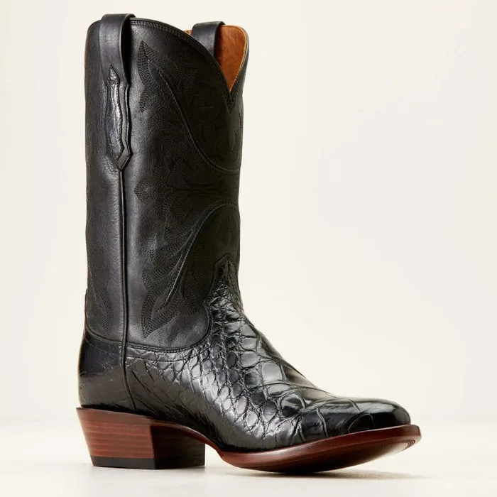 Men Western Boots Ariat Bench Made James Western Boot Black American Alligator Men Western Boots Ariat Bench Made James Western Boot Black American Alligator