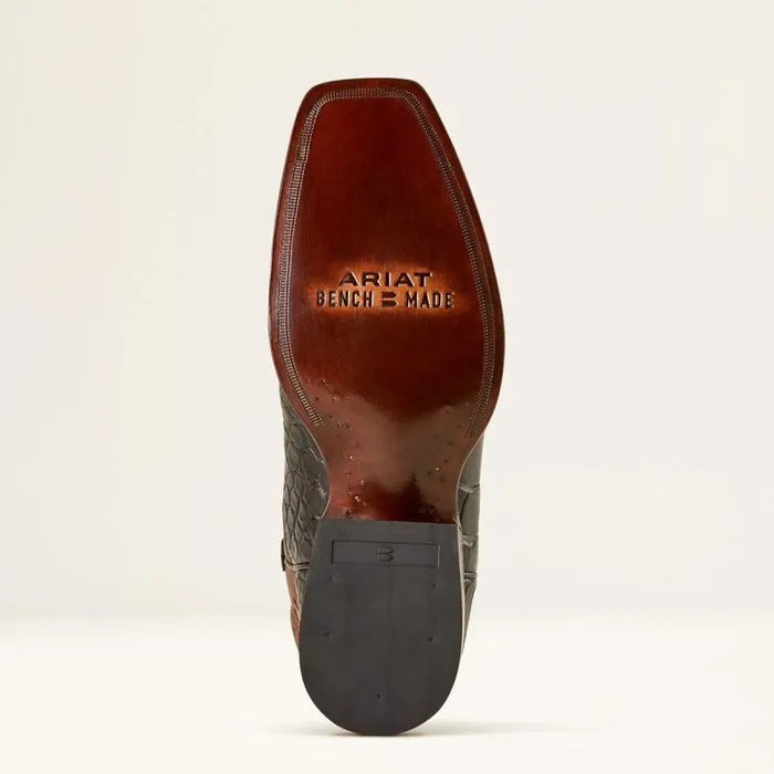 Men Western Boots Ariat Bench Made Stilwell Western Boot Black American Alligatorwhiskey Brown