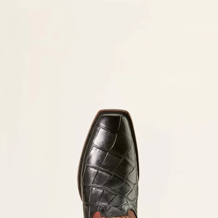 Men Western Boots Ariat Bench Made Stilwell Western Boot Black American Alligatorwhiskey Brown