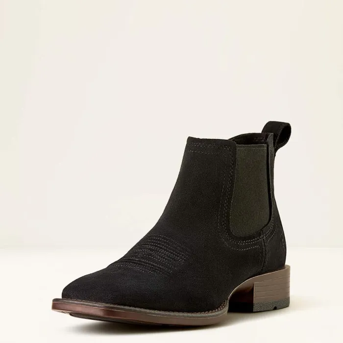 Men Western Boots Ariat Booker Ultra Western Boot Black Suede
