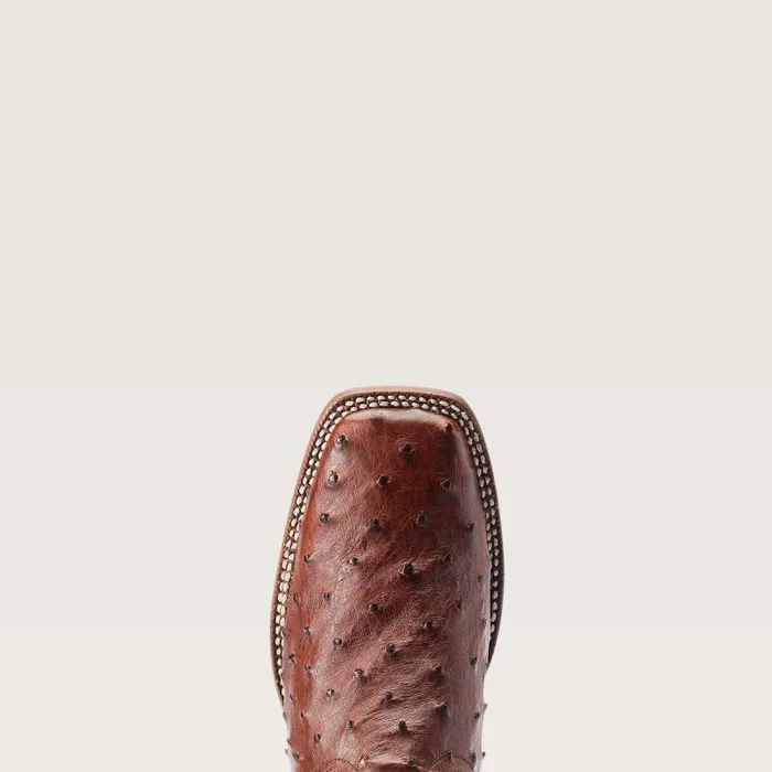 Men Western Boots Ariat Broncy Western Boot Cinnamon Full Quill Ostrich