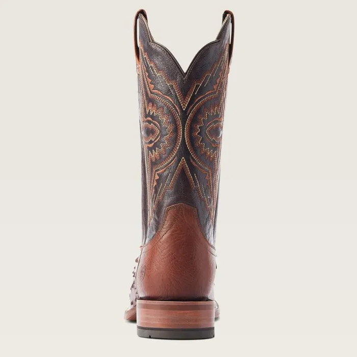 Men Western Boots Ariat Broncy Western Boot Cinnamon Full Quill Ostrich