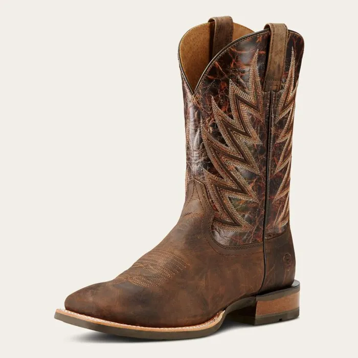 Men Western Boots Ariat Challenger Western Boot Branding Iron Brown