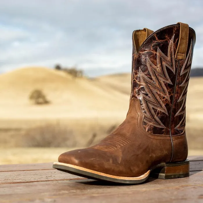 Men Western Boots Ariat Challenger Western Boot Branding Iron Brown Men Western Boots Ariat Challenger Western Boot Branding Iron Brown