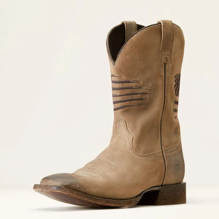 Men Western Boots Ariat Circuit Patriot Western Boot Burned Grey Roughout