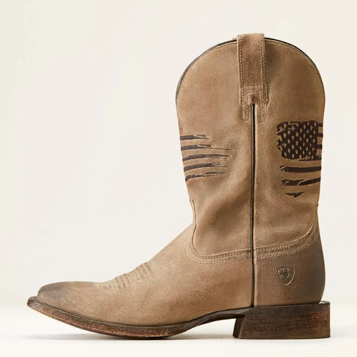 Men Western Boots Ariat Circuit Patriot Western Boot Burned Grey Roughout Men Western Boots Ariat Circuit Patriot Western Boot Burned Grey Roughout