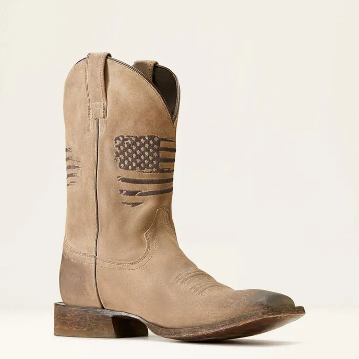 Men Western Boots Ariat Circuit Patriot Western Boot Burned Grey Roughout Men Western Boots Ariat Circuit Patriot Western Boot Burned Grey Roughout