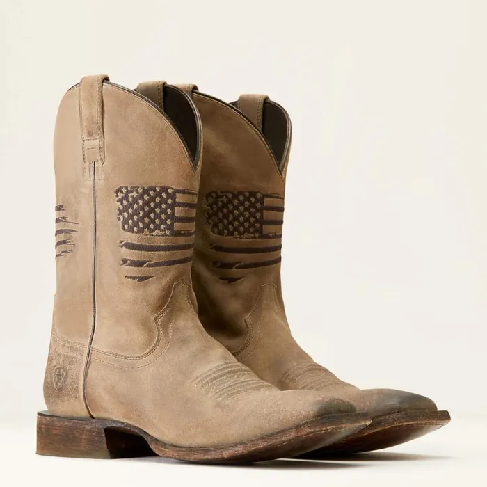 Men Western Boots Ariat Circuit Patriot Western Boot Burned Grey Roughout Men Western Boots Ariat Circuit Patriot Western Boot Burned Grey Roughout