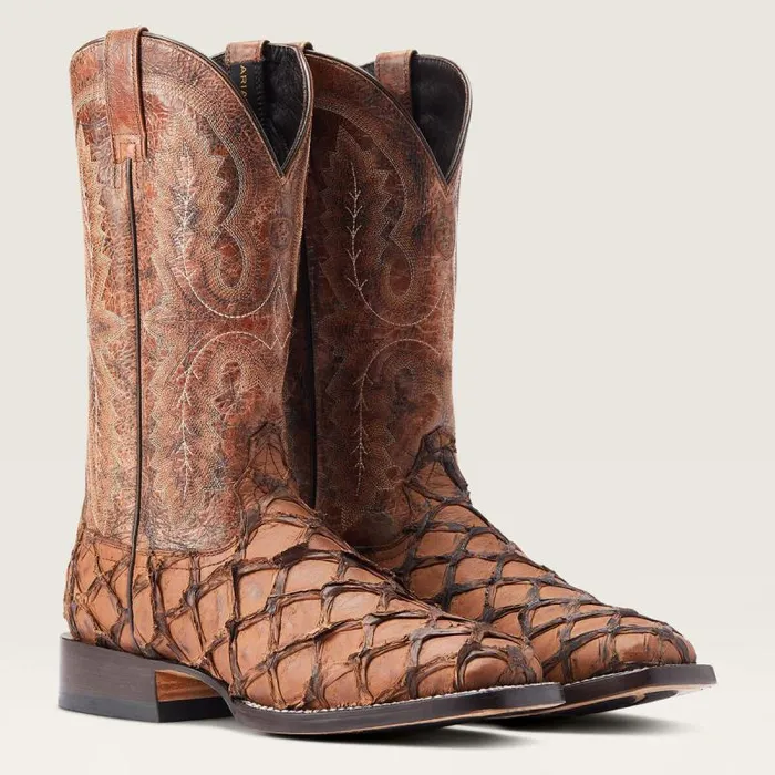 Men Western Boots Ariat Deep Water Western Boot Aged Tan Piraruci