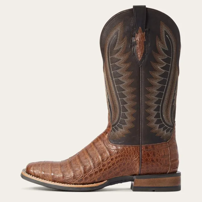 Men Western Boots Ariat Double Down Western Boot Caramel Caiman Belly Men Western Boots Ariat Double Down Western Boot Caramel Caiman Belly