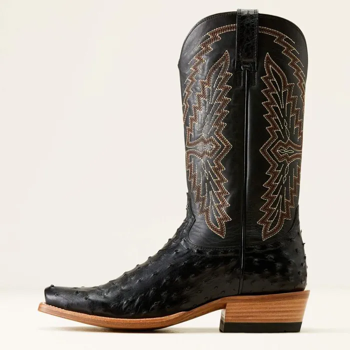 Men Western Boots Ariat Futurity Done Right Cowboy Boot Black Full Quill Ostrichinkwell