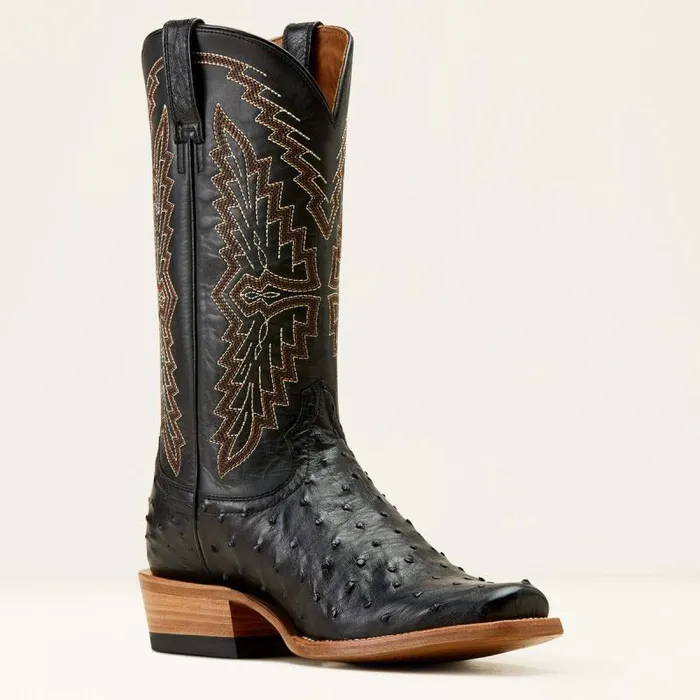 Men Western Boots Ariat Futurity Done Right Cowboy Boot Black Full Quill Ostrichinkwell