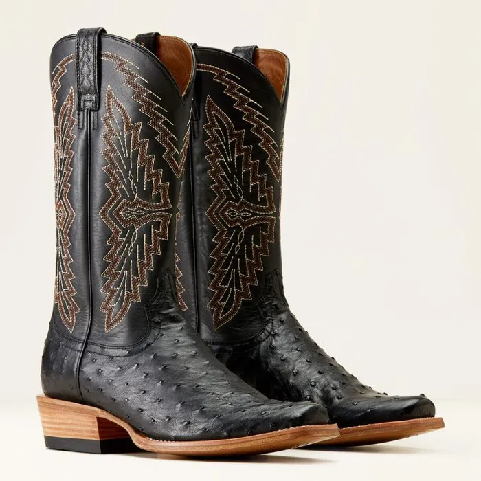 Men Western Boots Ariat Futurity Done Right Cowboy Boot Black Full Quill Ostrichinkwell