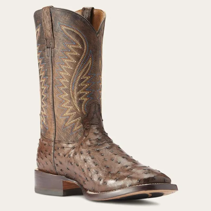 Men Western Boots Ariat Gallup Western Boot Mocha Full Quill Ostrich Men Western Boots Ariat Gallup Western Boot Mocha Full Quill Ostrich