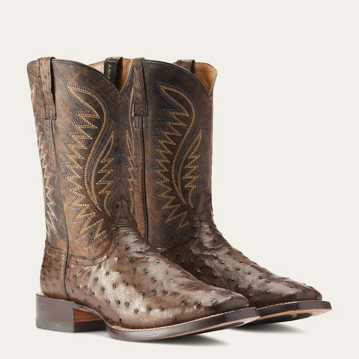 Men Western Boots Ariat Gallup Western Boot Mocha Full Quill Ostrich Men Western Boots Ariat Gallup Western Boot Mocha Full Quill Ostrich