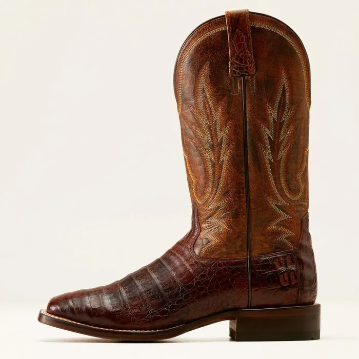 Men Western Boots Ariat Gunslinger Cowboy Boot Dark Amber Caiman Bellyhotfire Rust