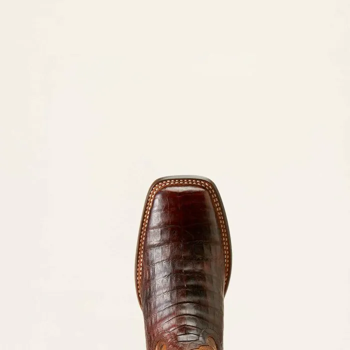 Men Western Boots Ariat Gunslinger Cowboy Boot Dark Amber Caiman Bellyhotfire Rust