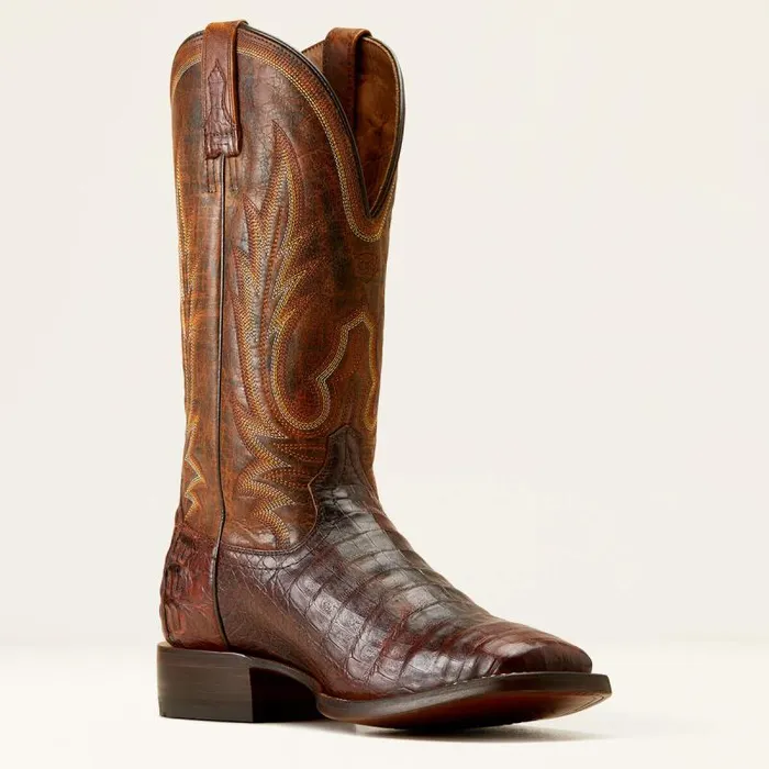 Men Western Boots Ariat Gunslinger Cowboy Boot Dark Amber Caiman Bellyhotfire Rust