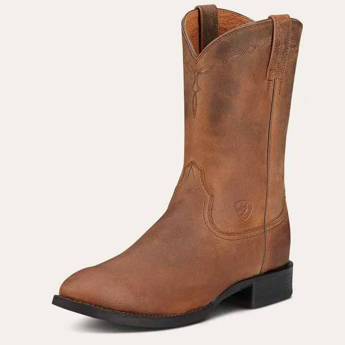 Men Western Boots Ariat Heritage Roper Western Boot Distressed Brown