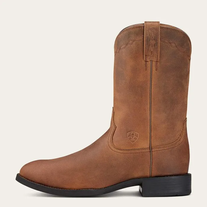 Men Western Boots Ariat Heritage Roper Western Boot Distressed Brown Men Western Boots Ariat Heritage Roper Western Boot Distressed Brown