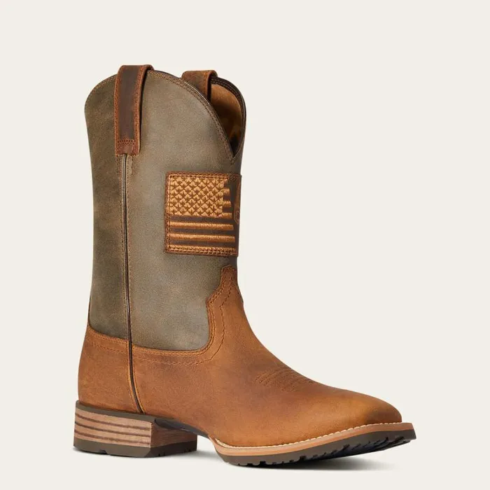Men Western Boots Ariat Hybrid Patriot Country Western Boot Casper Brown Men Western Boots Ariat Hybrid Patriot Country Western Boot Casper Brown