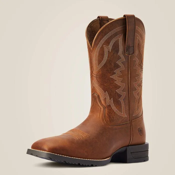 Men Western Boots Ariat Hybrid Ranchwork Western Boot Thatch Brown