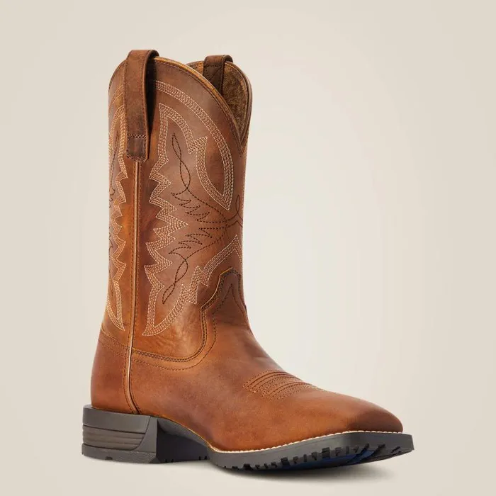 Men Western Boots Ariat Hybrid Ranchwork Western Boot Thatch Brown Men Western Boots Ariat Hybrid Ranchwork Western Boot Thatch Brown