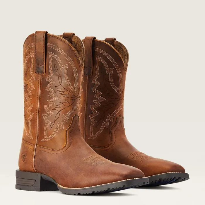 Men Western Boots Ariat Hybrid Ranchwork Western Boot Thatch Brown Men Western Boots Ariat Hybrid Ranchwork Western Boot Thatch Brown