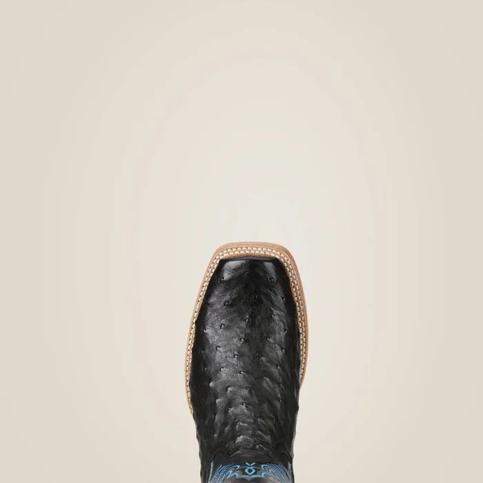 Men Western Boots Ariat Relentless All Around Western Boot Black Full Quill Ostrich