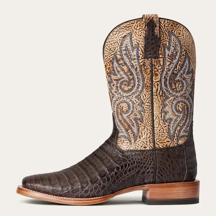 Men Western Boots Ariat Relentless Denton Western Boot Chocolate Caiman Belly Men Western Boots Ariat Relentless Denton Western Boot Chocolate Caiman Belly