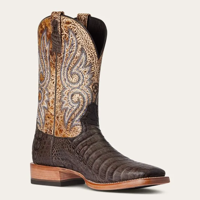 Men Western Boots Ariat Relentless Denton Western Boot Chocolate Caiman Belly Men Western Boots Ariat Relentless Denton Western Boot Chocolate Caiman Belly
