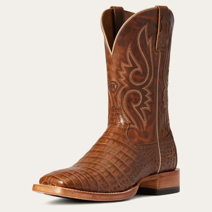 Men Western Boots Ariat Relentless Denton Western Boot Natural Caiman Belly