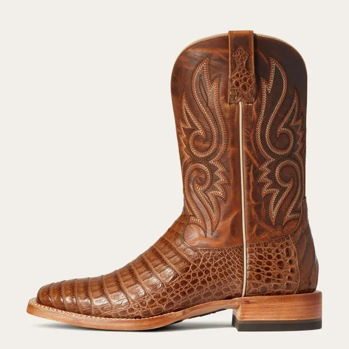 Men Western Boots Ariat Relentless Denton Western Boot Natural Caiman Belly