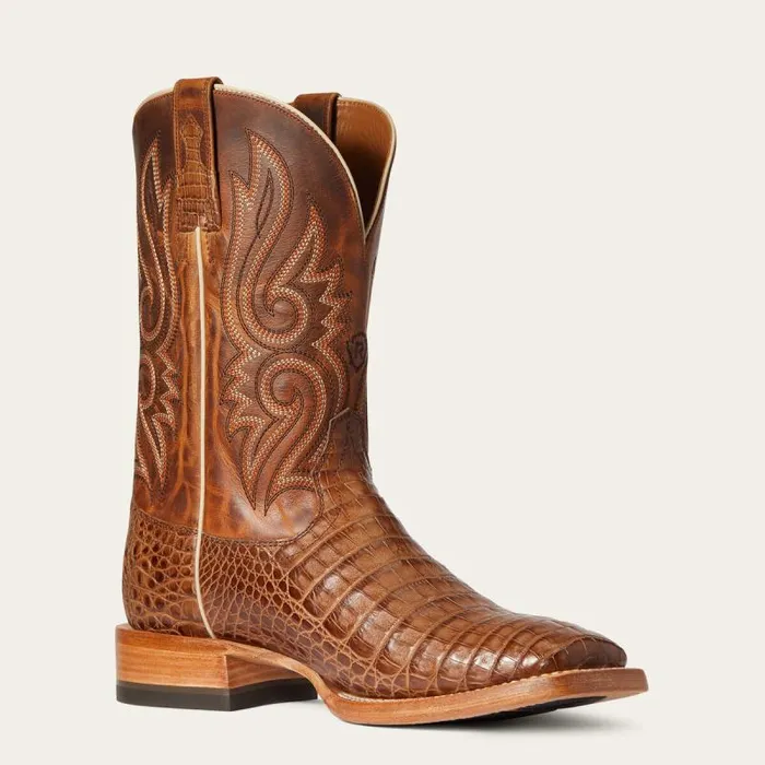 Men Western Boots Ariat Relentless Denton Western Boot Natural Caiman Belly