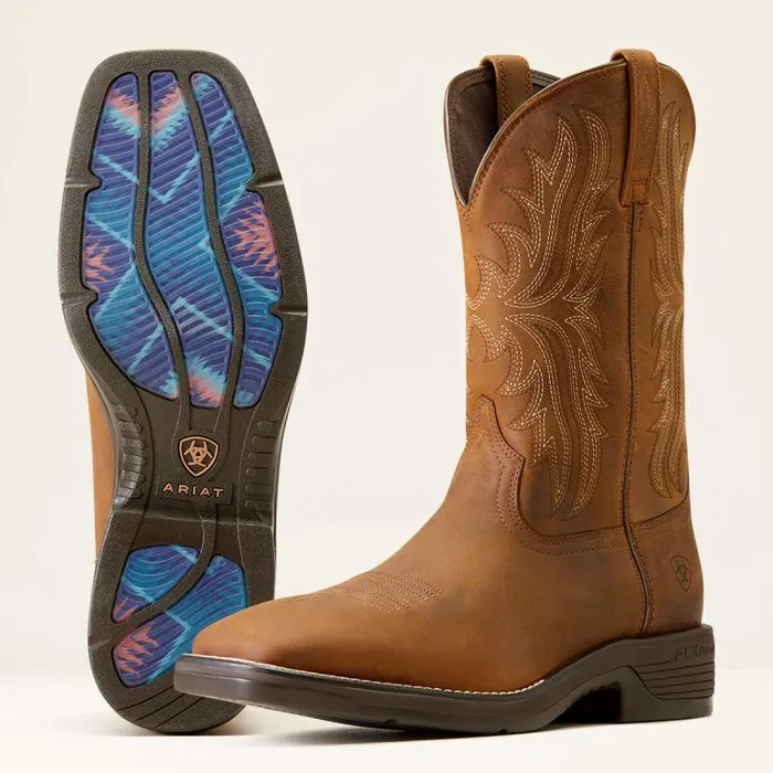Men Western Boots Ariat Ridgeback Cowboy Boot Oily Distressed Tan