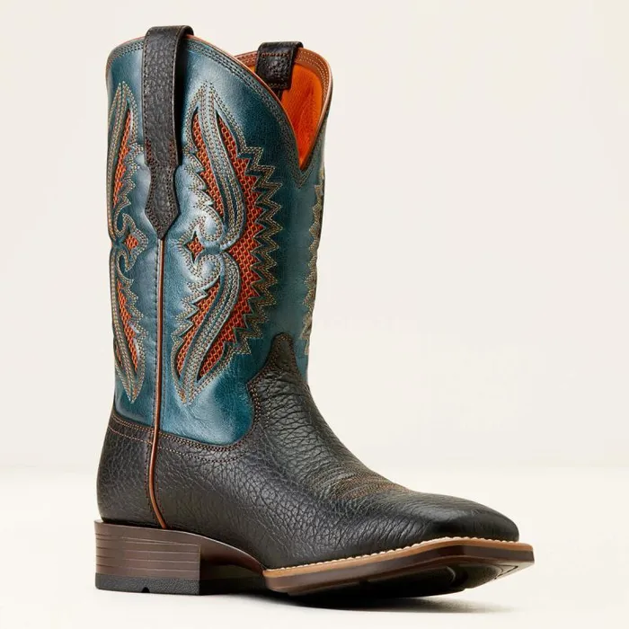 Men Western Boots Ariat Rowder VentTEK 360 Cowboy Boot Blackdark Teal Men Western Boots Ariat Rowder VentTEK 360 Cowboy Boot Blackdark Teal