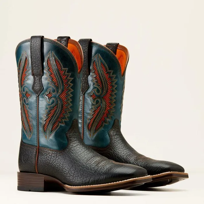 Men Western Boots Ariat Rowder VentTEK 360 Cowboy Boot Blackdark Teal Men Western Boots Ariat Rowder VentTEK 360 Cowboy Boot Blackdark Teal