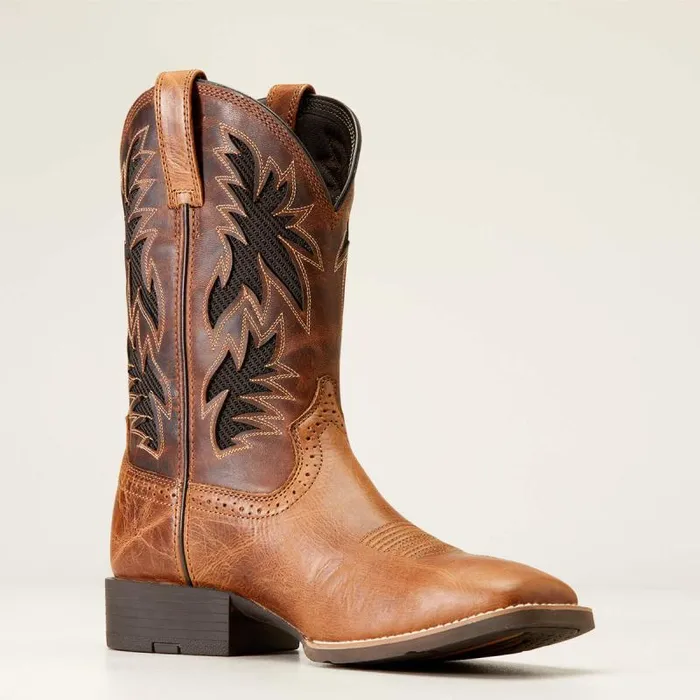 Men Western Boots Ariat Sport Cool VentTEK Western Boot Dark Tan Men Western Boots Ariat Sport Cool VentTEK Western Boot Dark Tan