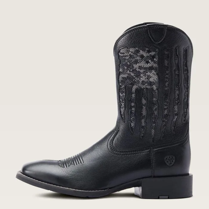 Men Western Boots Ariat Sport My Country VentTEK Western Boot Black Deertan Men Western Boots Ariat Sport My Country VentTEK Western Boot Black Deertan