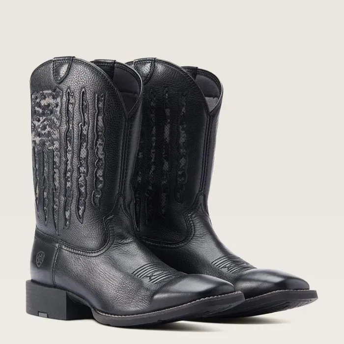 Men Western Boots Ariat Sport My Country VentTEK Western Boot Black Deertan Men Western Boots Ariat Sport My Country VentTEK Western Boot Black Deertan