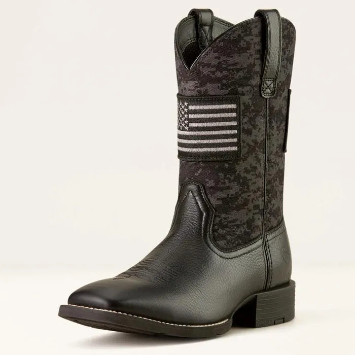 Men Western Boots Ariat Sport Patriot Boot Ariat Black Deertan