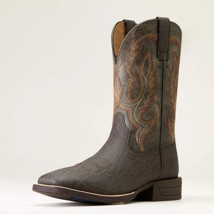 Men Western Boots Ariat Steadfast Western Boot Chocolate Elephant Print